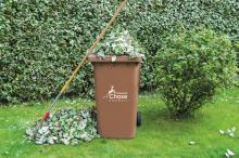 A brown bin used to collect garden waste