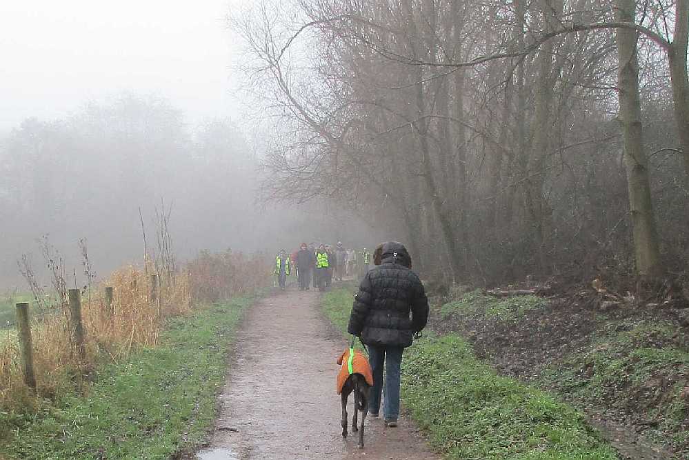 Walkers on the main path.