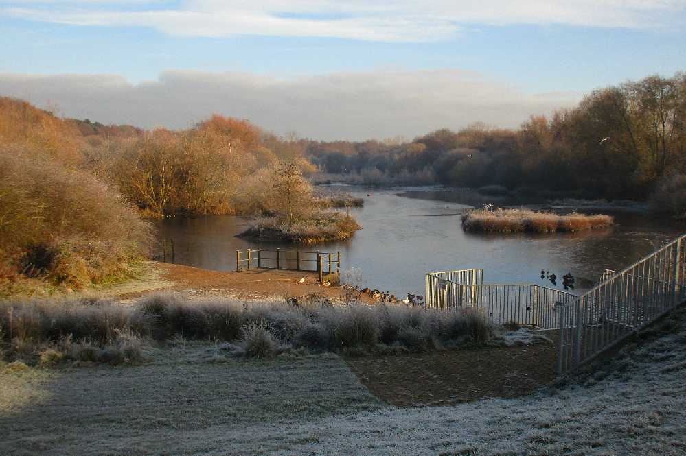 The lake looking chilly.