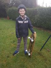 Little boy with skateboard