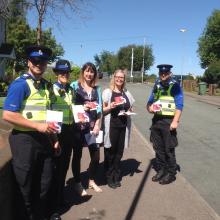Staffordshire Police and colleagues with leaflets