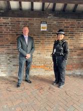 Cllr Bryan Jones and PC Hill