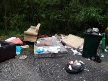 Rubbish fly tipped off Brindley Heath Road Rubbish fly tipped off Brindley Heath Road