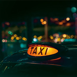 A taxi sign