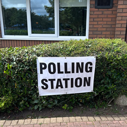 Polling station banner