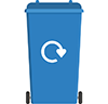 blue recycling bin