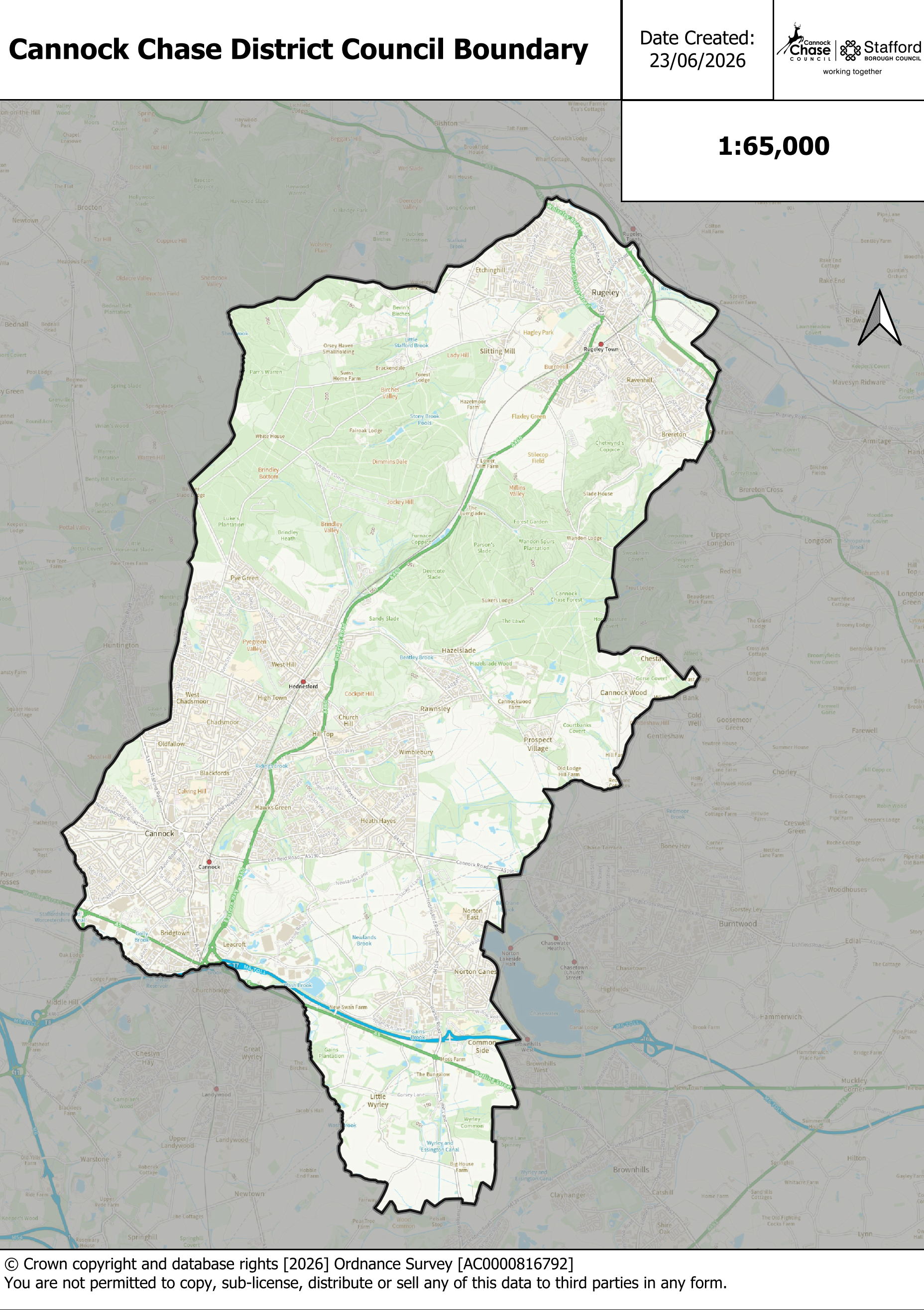 Cannock Chase District Council Boundary