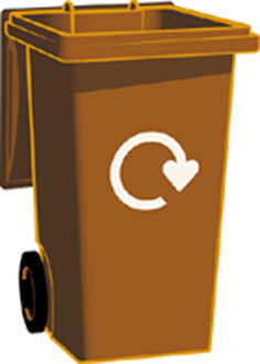 brown wheelie bin