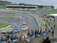 Cars on racing track