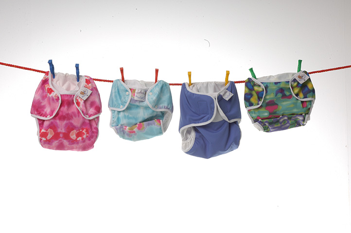 real nappies hanging on a washing line
